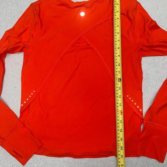 Lululemon UV Protection Fold-Over Running Long-Sleeve Shirt Solar Orange size 6‌ - Picture 8 of 14